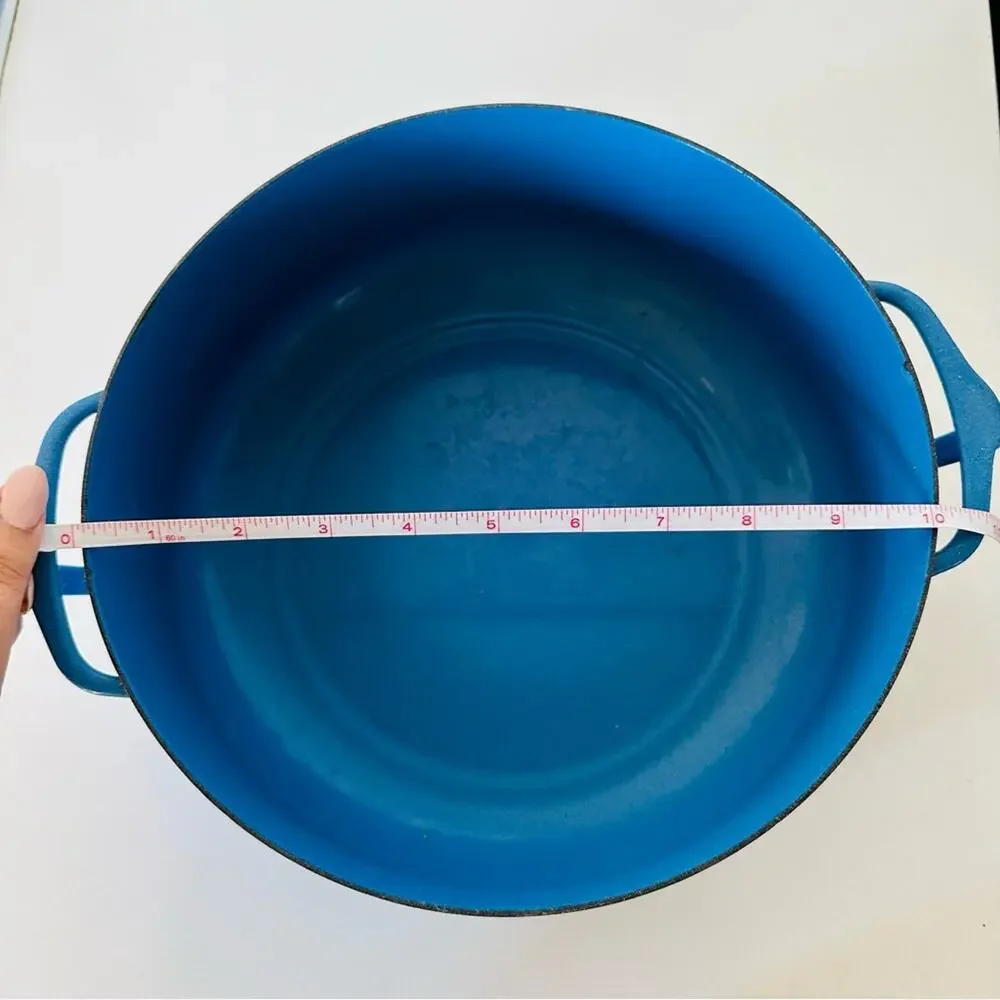 DANSK Blue Mid Century Scandinavian Enamel Dutch Oven Casserole Dish Black Base